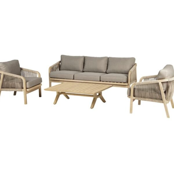 Salon de jardin Papouasie 5 places - Polyester, Acacia certifié FSC® – Image 2