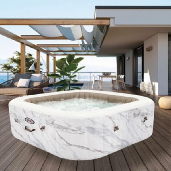 Spa gonflable carrée Bi-Zone Calacatta 4 places – Image 1