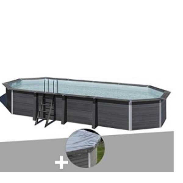 Kit piscine composite Gré Avant-Garde ovale 8,04 x 3,86 x 1,24 m + Bâche hiver – Image 1