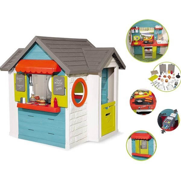 Smoby - Maison Chef House - Cabane de Jardin Enfant - Cuisine et Marchande - Coloré - 810403 – Image 1