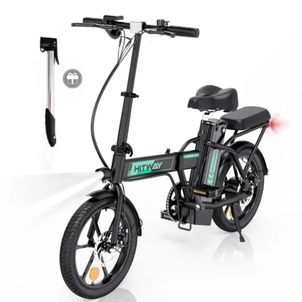 HITWAY vélo électrique Pliable 16" E-Bike,Vélos à Assistance,Batterie 36V/8,4Ah,Pédalage Assisté,pompe à vélo gratuite – Image 1