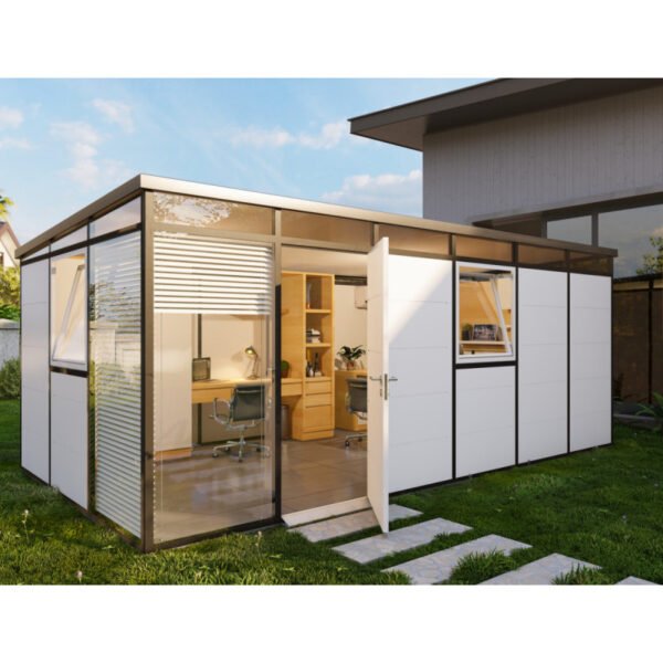 Abri de jardin modulaire isolé 6x3m profils noirs – plancher inclus – Everbox – Image 1