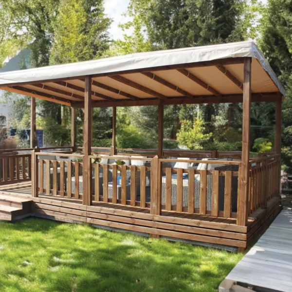 TERRASSE AUTOPORTEE 6MX3M AVEC PERGOLA 6MX3M – Image 4