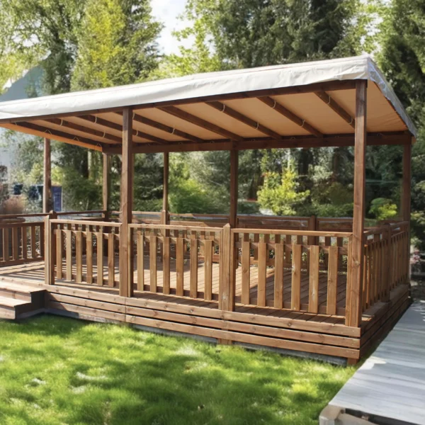 TERRASSE AUTOPORTEE 6MX3M AVEC PERGOLA 6MX3M – Image 3
