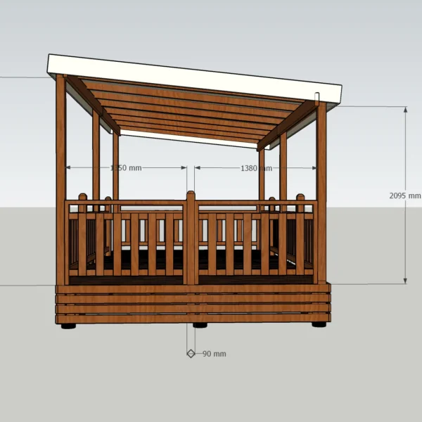 TERRASSE AUTOPORTEE 6MX3M AVEC PERGOLA 6MX3M – Image 2
